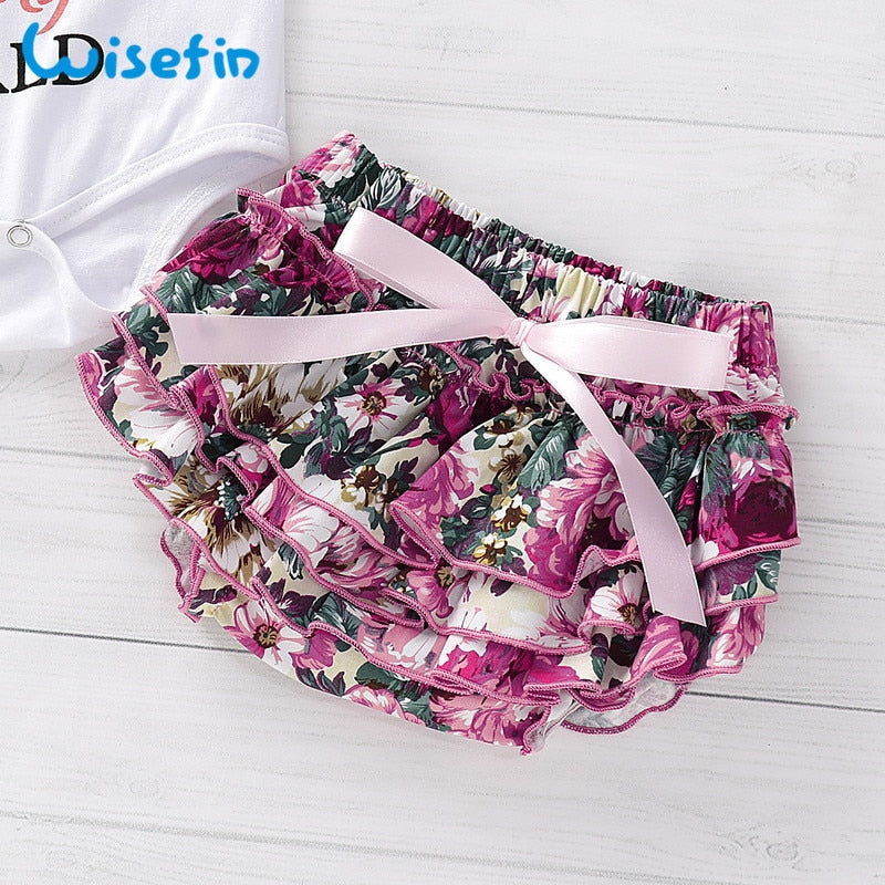Newborn baby girl clothes  baby girl clothing sets 2019 summer floral baby girl romper with lace skirt bebes headbands
