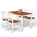 5PCS Pine Wood Dinette Dining Set Table and 4 Chairs Home Kitchen Furniture