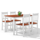 5PCS Pine Wood Dinette Dining Set Table and 4 Chairs Home Kitchen Furniture