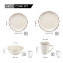 Vintage 4-Piece Ceramic Dinner Set for One person