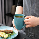 Blue Vintage Look 4-Piece Stoneware Ceramic Dinnerware Set