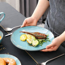 Blue Vintage Look 4-Piece Stoneware Ceramic Dinnerware Set