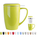 450ML Porcelain Tea Mug Cup with Lid and Stainless Steel Infuser Filter