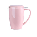 450ML Porcelain Tea Mug Cup with Lid and Stainless Steel Infuser Filter