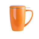 450ML Porcelain Tea Mug Cup with Lid and Stainless Steel Infuser Filter