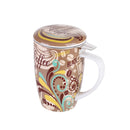 450ML Porcelain Tea Mug Cup with Lid and Stainless Steel Infuser Filter