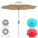 9' Patio Market Umbrella Outdoor Table Umbrella Aluminum Crank W/8 Ribs