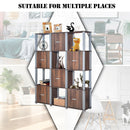 4-Tier Storage Shelf 12 Cube Organizer Unit Display Bookcase Walnut W/6 Doors