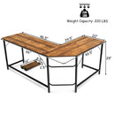 L Shaped Desk Corner Computer Desk PC Gaming Table Workstation with CPU Stand