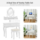 White Vanity Makeup Dressing Table Jewelry Storage Stool