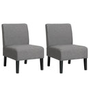 Set of 2 Armless Accent Chair Leisure Chair Single Sofa Fabric Upholstered