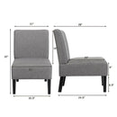 Set of 2 Armless Accent Chair Leisure Chair Single Sofa Fabric Upholstered