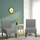 Set of 2 Armless Accent Chair Leisure Chair Single Sofa Fabric Upholstered