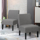 Set of 2 Armless Accent Chair Leisure Chair Single Sofa Fabric Upholstered