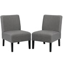 Set of 2 Armless Accent Chair Leisure Chair Single Sofa Fabric Upholstered