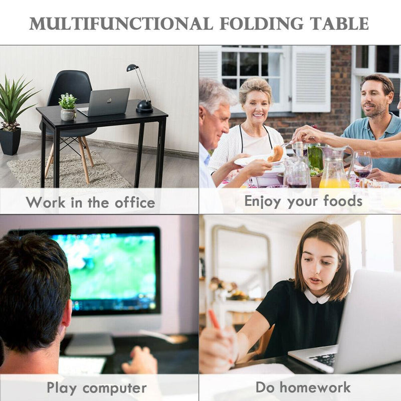 Foldable Computer Desk Home Office Laptop Table Writing Desk Study Table Black