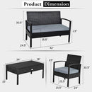 8PCS Outdoor Patio Rattan Furniture Set Cushioned Sofa Coffee Table Garden Deck