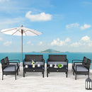 8PCS Outdoor Patio Rattan Furniture Set Cushioned Sofa Coffee Table Garden Deck