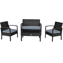 8PCS Outdoor Patio Rattan Furniture Set Cushioned Sofa Coffee Table Garden Deck