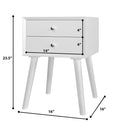 2PCS Wooden Nightstand Mid-Century End Side Table W/2 Storage Drawers