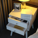 2PCS Wooden Nightstand Mid-Century End Side Table W/2 Storage Drawers