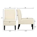 Armless Accent Chair Fabric Leisure Chair Single Sofa w/Rubber Wood Legs