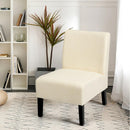 Armless Accent Chair Fabric Leisure Chair Single Sofa w/Rubber Wood Legs
