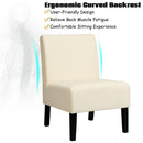 Armless Accent Chair Fabric Leisure Chair Single Sofa w/Rubber Wood Legs