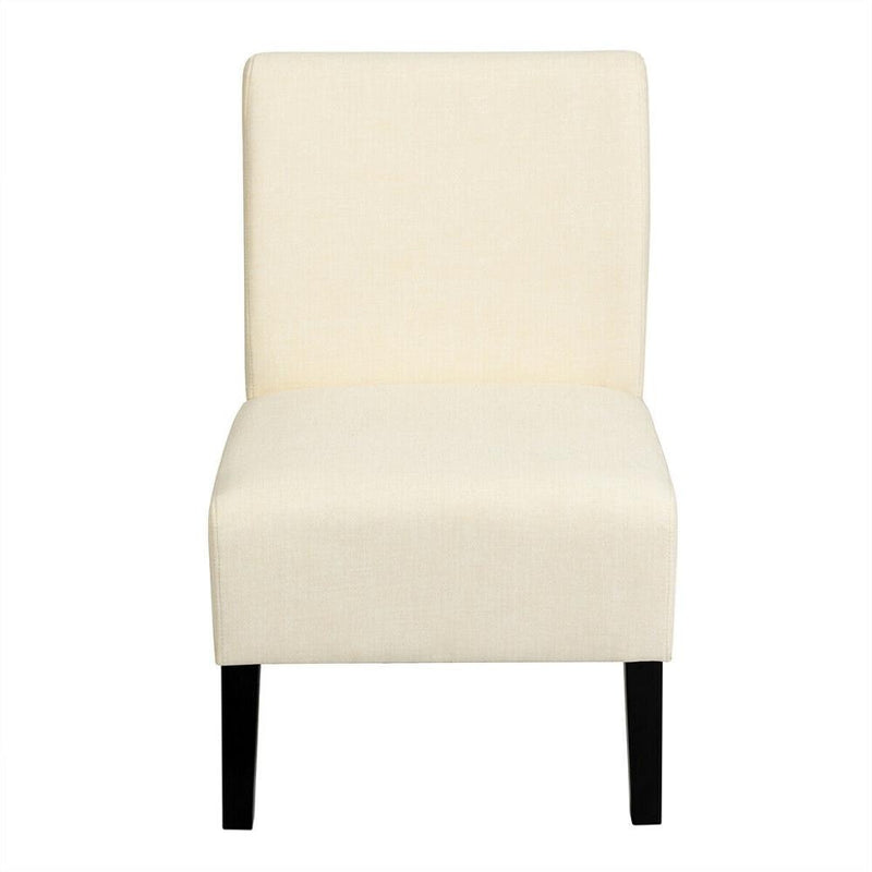 Armless Accent Chair Fabric Leisure Chair Single Sofa w/Rubber Wood Legs