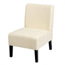 Armless Accent Chair Fabric Leisure Chair Single Sofa w/Rubber Wood Legs