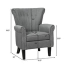 Set of 2 Fabric Accent Arm Chair Tufted Upholstered Single Sofa Club Chair Grey