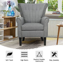 Set of 2 Fabric Accent Arm Chair Tufted Upholstered Single Sofa Club Chair Grey