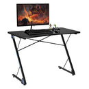 43.5 inch Gaming Desk Z Shape Office PC Computer Desk Gamer Tables w/ LED Lights