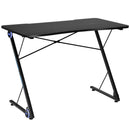 43.5 inch Gaming Desk Z Shape Office PC Computer Desk Gamer Tables w/ LED Lights