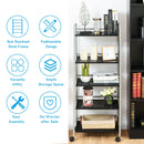 5 Tiers Storage Cart Rack Mesh Shelf Utility Organizer Casters Multifunction