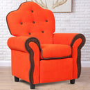 Children Recliner Kids Sofa Chair Couch Living Room Furniture Orange