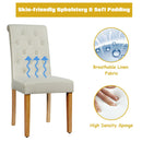 Set of 2 Tufted Dining Chair Parsons Upholstered Fabric Chair with Wooden Legs