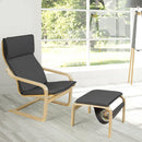 Relax Lounge Chair Bentwood Armchair & Padded Ottoman Set w/ Magazine Rack