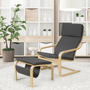 Relax Lounge Chair Bentwood Armchair & Padded Ottoman Set w/ Magazine Rack