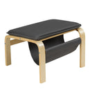 Relax Lounge Chair Bentwood Armchair & Padded Ottoman Set w/ Magazine Rack