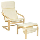 Relax Lounge Chair Bentwood Armchair & Padded Ottoman Set w/ Magazine Rack