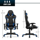 Massage Gaming Chair Reclining Swivel Racing Office Chair w/Lumbar Support