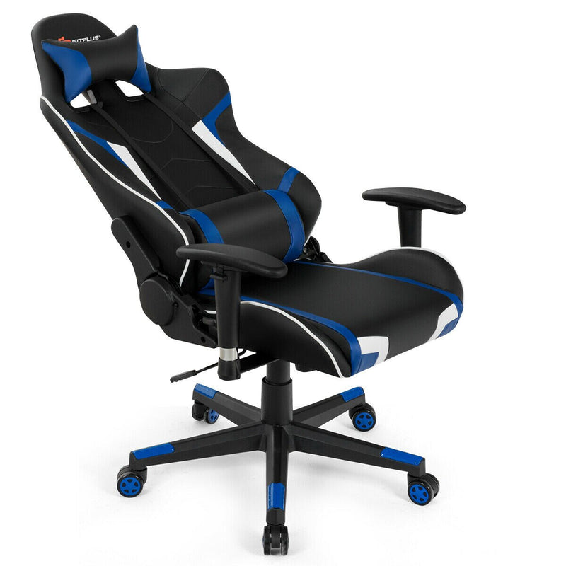 Massage Gaming Chair Reclining Swivel Racing Office Chair w/Lumbar Support