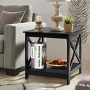 End Table X-Design Display Shelves Accent Sofa Side Table Nightstand Black