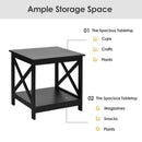 End Table X-Design Display Shelves Accent Sofa Side Table Nightstand Black