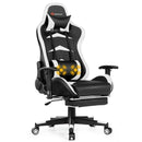 Massage Gaming Chair Reclining Swivel Racing Office Chair with Footrest