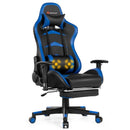 Massage Gaming Chair Reclining Swivel Racing Office Chair with Footrest