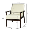 Fabric Accent Chair Armchair Solid Rubber Wood Upholstered Lounge Chair