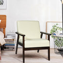 Fabric Accent Chair Armchair Solid Rubber Wood Upholstered Lounge Chair