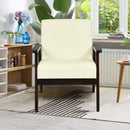 Fabric Accent Chair Armchair Solid Rubber Wood Upholstered Lounge Chair